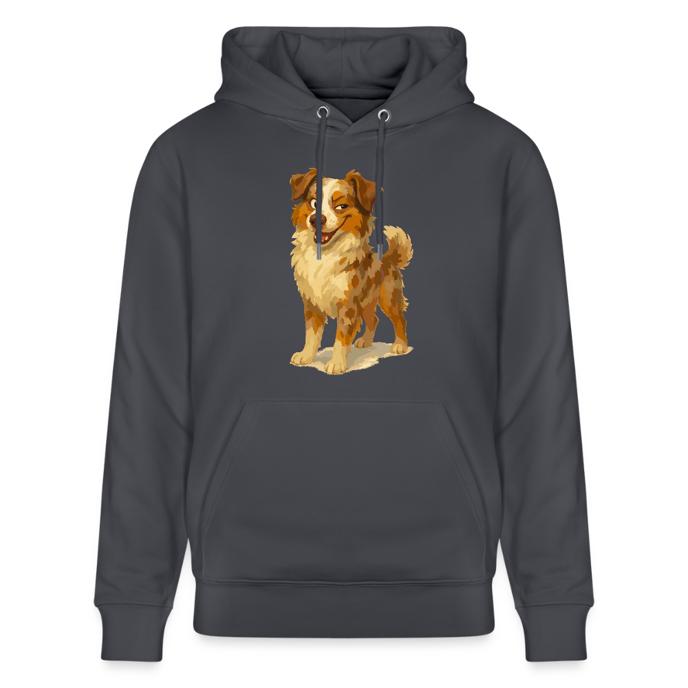 Australian Shepherd Hoodie Frecher Cartoon mit verschmitztem Grinsen – Humorvolles Hunde Motiv für Tierfreunde und Geschenkideen - Indigoblau