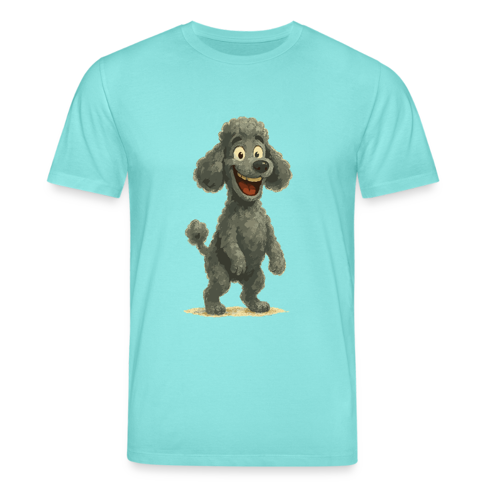 Pudel T-Shirt mit breitem Grinsen Lustiger Cartoon – Witziges Hunde Design für Pudel Fans und Hundeliebhaber - Poolblau