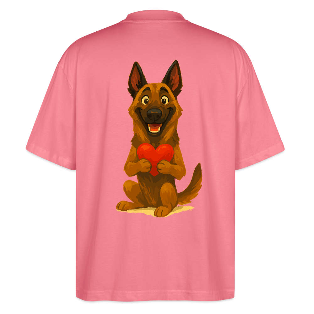 Malinois Oversized mit Herz Cartoon – liebevoller Belgischer Schäferhund als Hunde Motiv für Hundeliebhaber und Geschenkideen - Pink