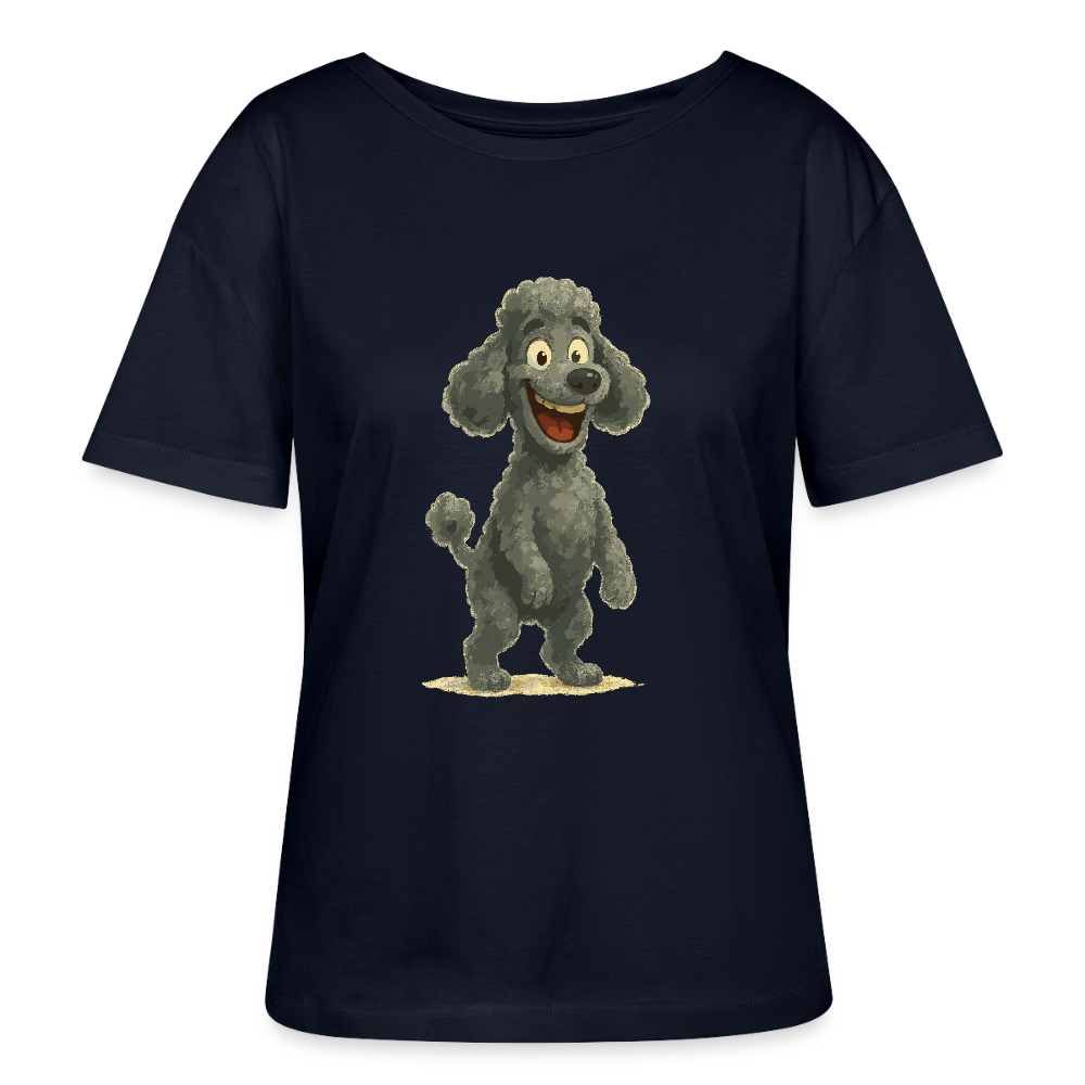 Pudel Shirt mit breitem Grinsen Lustiger Cartoon – Witziges Hunde Design für Pudel Fans und Hundeliebhaber - Navy
