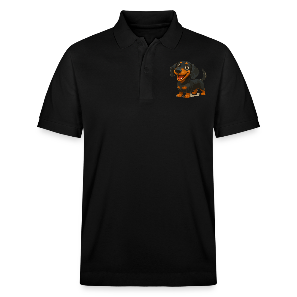Dackel Poloshirt – Fröhlicher Cartoon Dachshund | Niedlicher Hund Pullover Geschenk für Hundefans - Schwarz