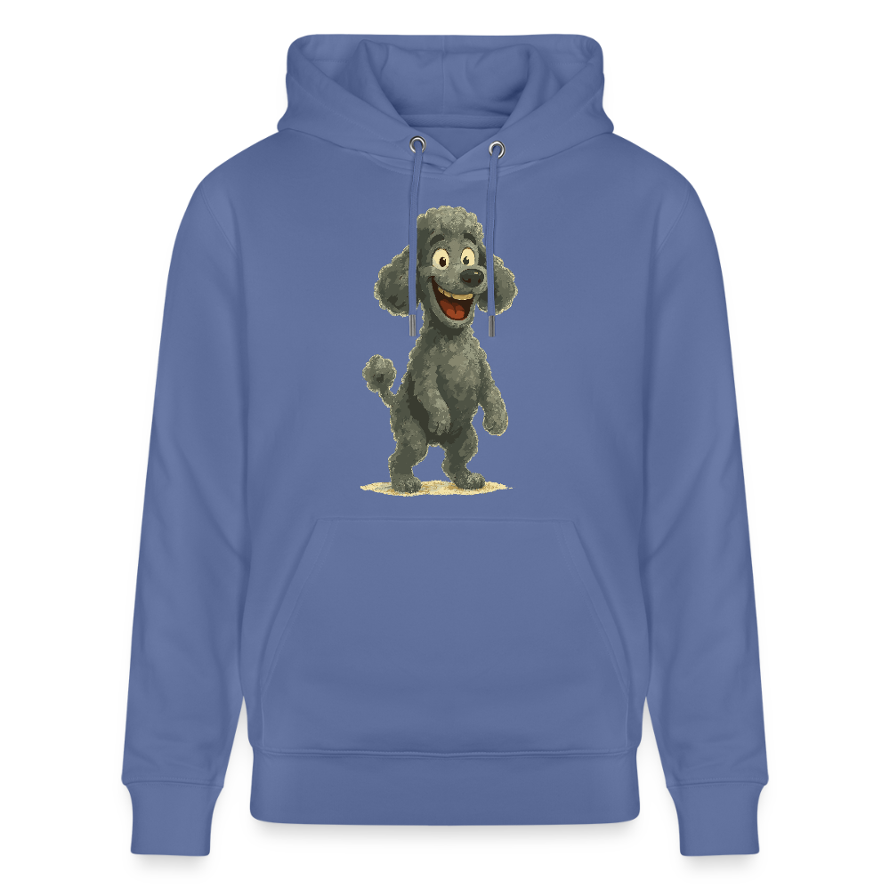 Pudel Hoodie mit breitem Grinsen Lustiger Cartoon – Witziges Hunde Design für Pudel Fans und Hundeliebhaber - Blau