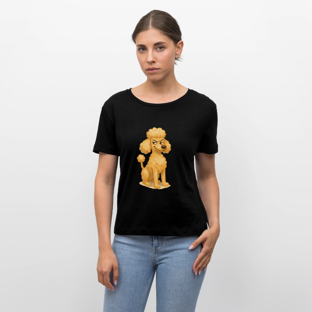 Frecher Pudel Shirt Cartoon im Malstil – Humorvolles Hundemotiv für Tierfreunde und Geschenkidee für Hundeliebhaber - Schwarz