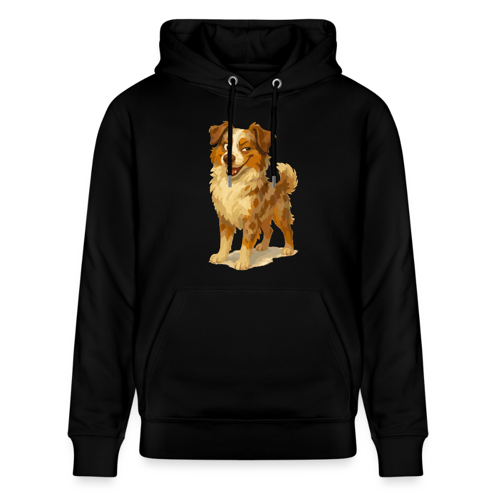 Australian Shepherd Hoodie Frecher Cartoon mit verschmitztem Grinsen – Humorvolles Hunde Motiv für Tierfreunde und Geschenkideen - Schwarz