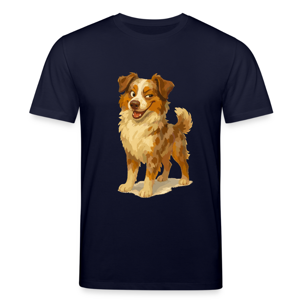 Australian Shepherd T-Shirt Frecher Cartoon mit verschmitztem Grinsen – Humorvolles Hunde Motiv für Tierfreunde und Geschenkideen - Navy