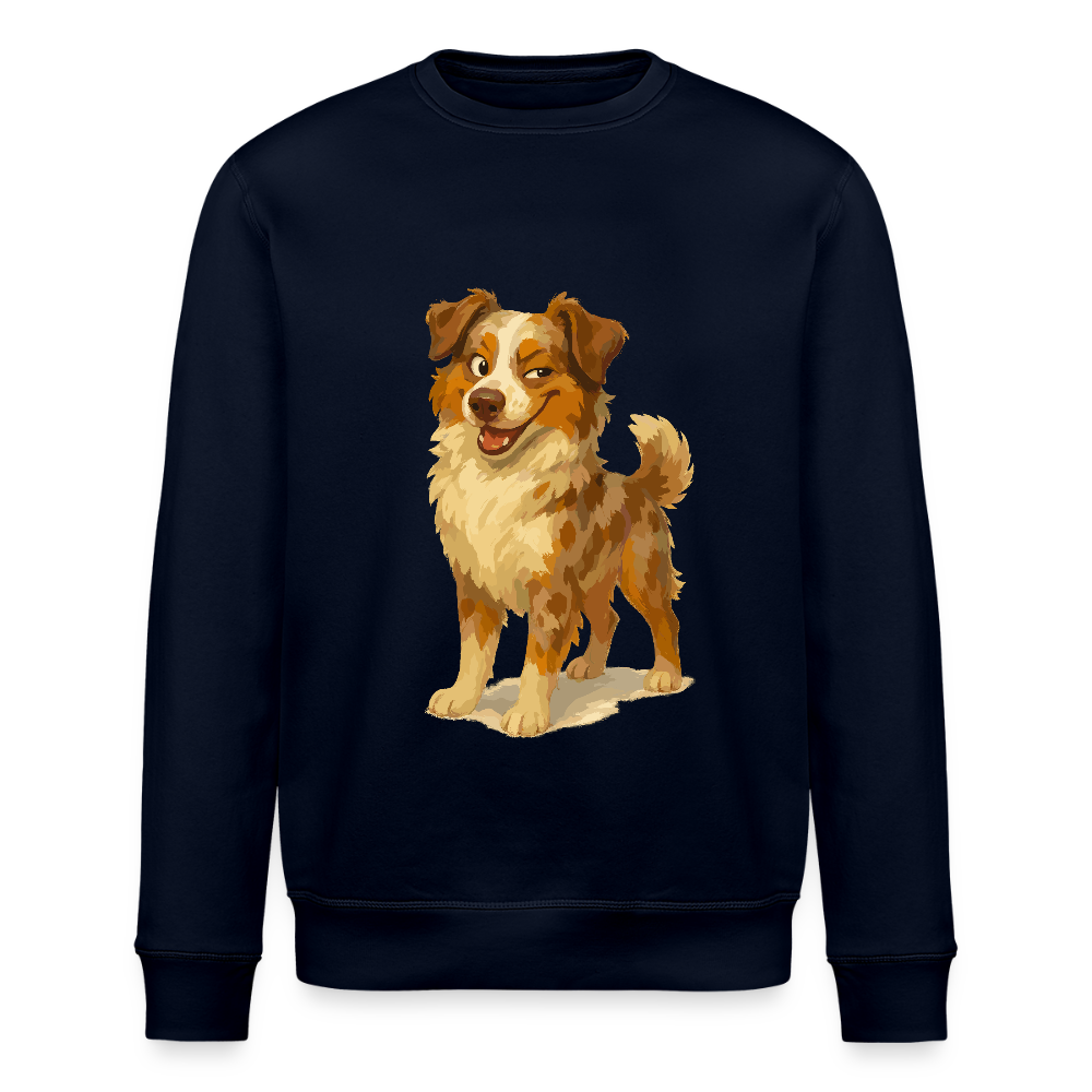 Australian Shepherd Sweatshirt Frecher Cartoon mit verschmitztem Grinsen – Humorvolles Hunde Motiv für Tierfreunde und Geschenkideen - Navy