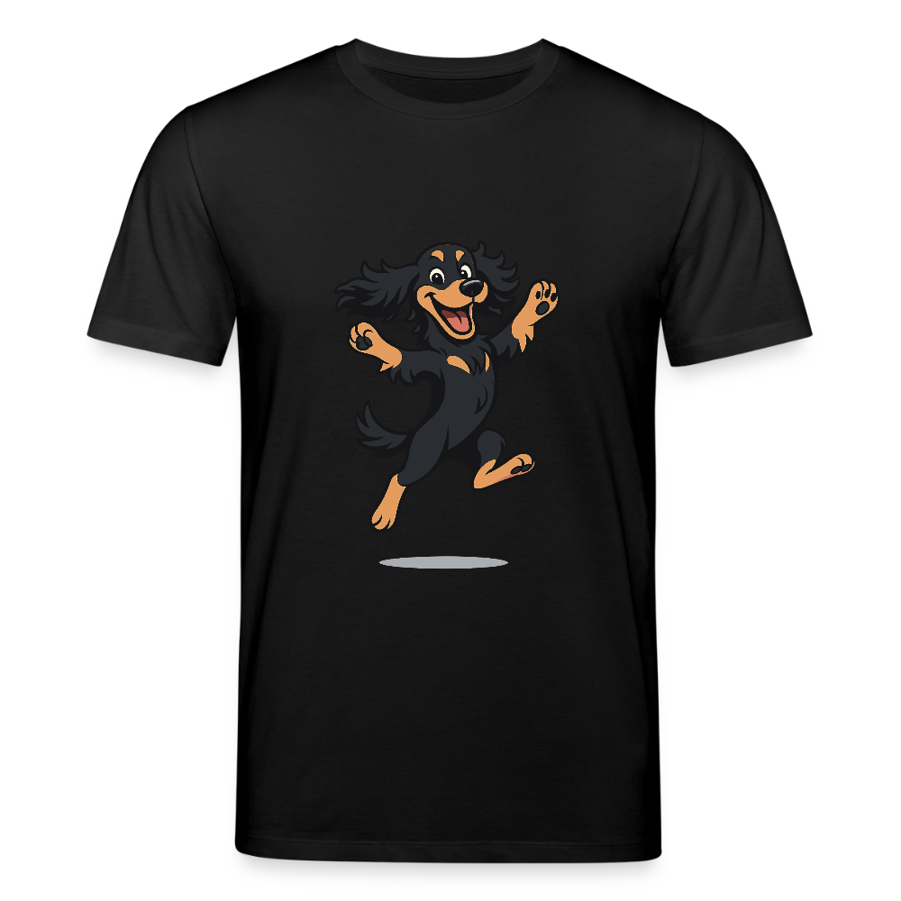 Cocker Spaniel T-Shirt - fröhlicher hüpfender Cartoon  – lustiges Hundemotiv voller Freude, Geschenkidee für Hundeliebhaber und Tierfreunde - Schwarz