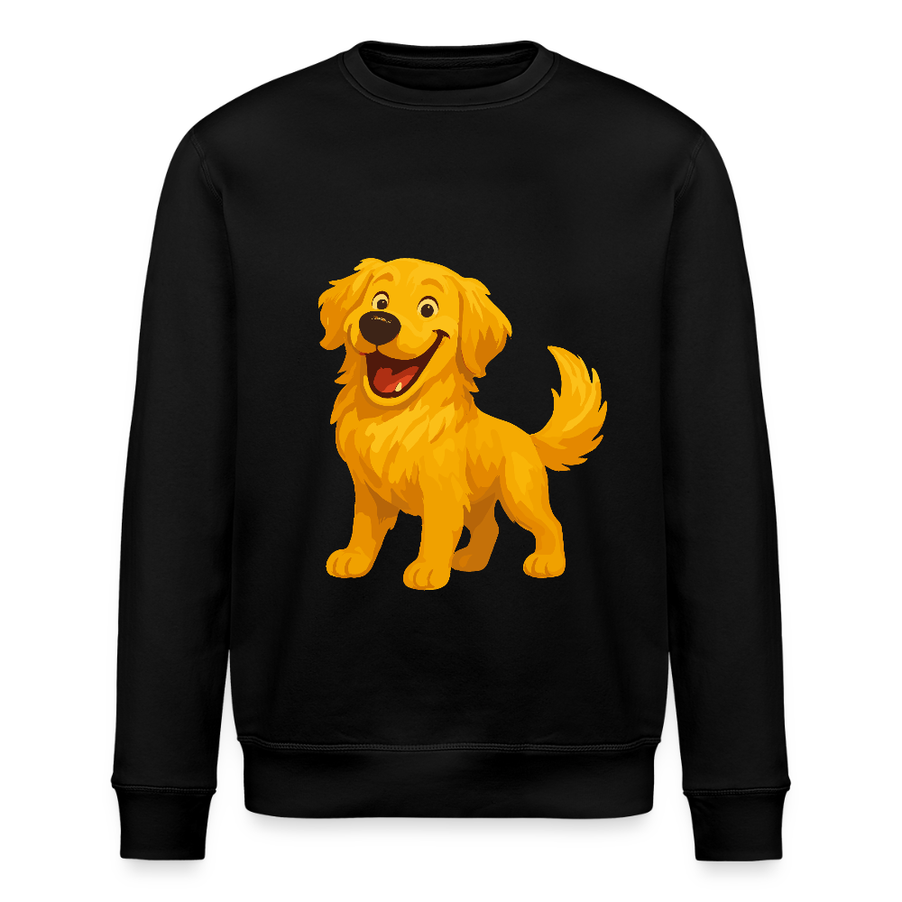 Golden Retriever Sweatshirt Fröhlicher Cartoon – lachendes Hundemotiv, süßes Geschenk für Hundeliebhaber und Tierfreunde - Schwarz