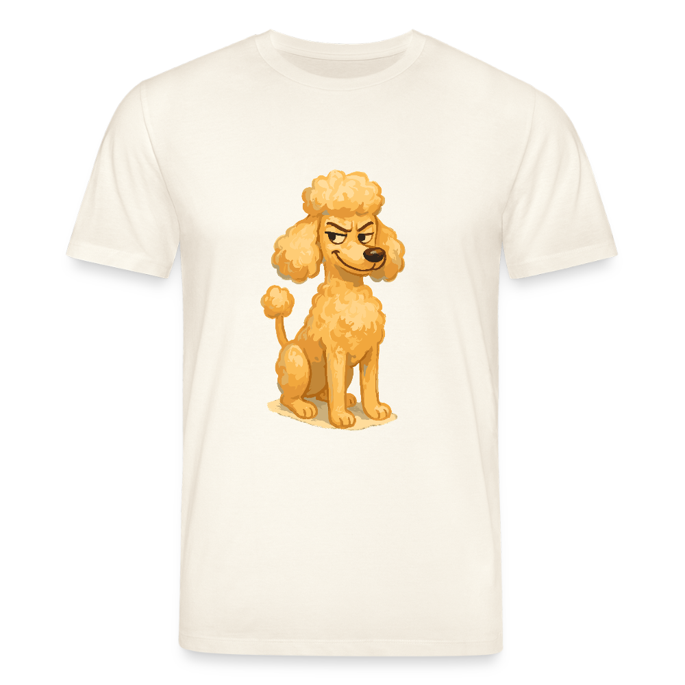 Frecher Pudel T-Shirt Cartoon im Malstil – Humorvolles Hundemotiv für Tierfreunde und Geschenkidee für Hundeliebhaber - Naturweiß
