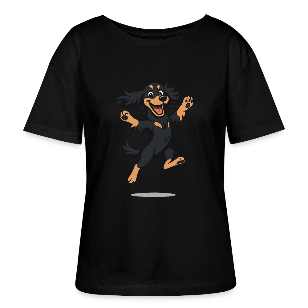 Cocker Spaniel Shirt - fröhlicher hüpfender Cartoon  – lustiges Hundemotiv voller Freude, Geschenkidee für Hundeliebhaber und Tierfreunde - Schwarz