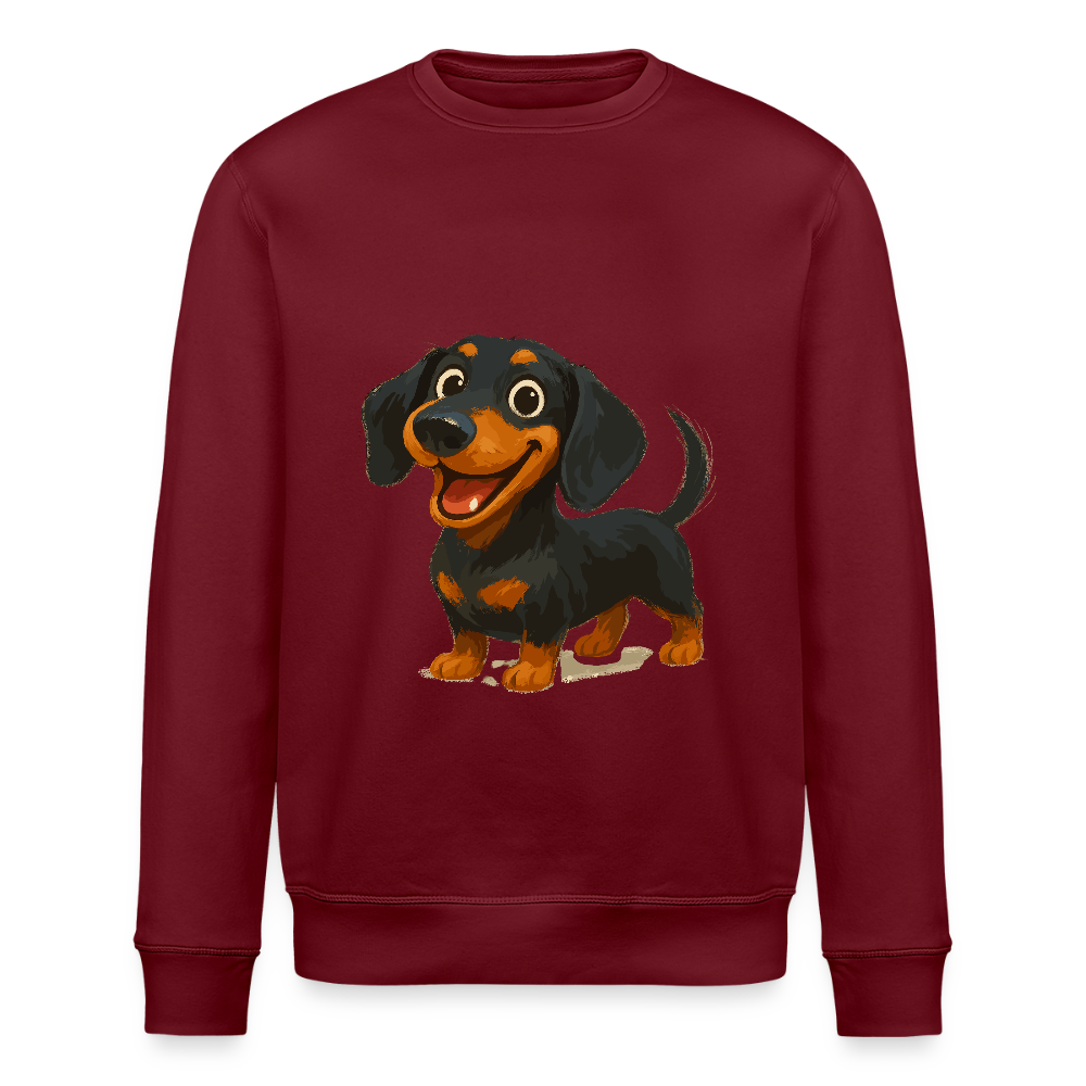 Dackel Sweatshirt – Fröhlicher Cartoon Dachshund | Niedlicher Hund Pullover Geschenk für Hundefans - Burgunderrot