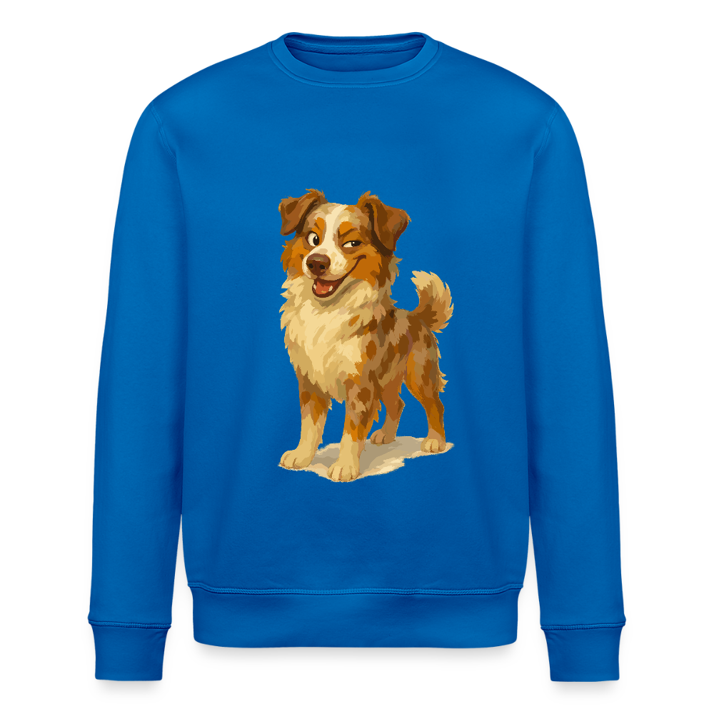 Australian Shepherd Sweatshirt Frecher Cartoon mit verschmitztem Grinsen – Humorvolles Hunde Motiv für Tierfreunde und Geschenkideen - Königsblau