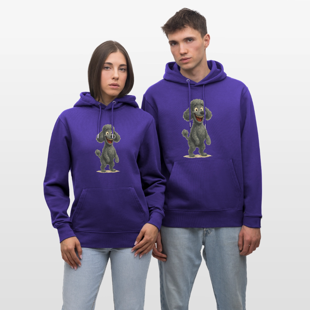 Pudel Hoodie mit breitem Grinsen Lustiger Cartoon – Witziges Hunde Design für Pudel Fans und Hundeliebhaber - Purple Love