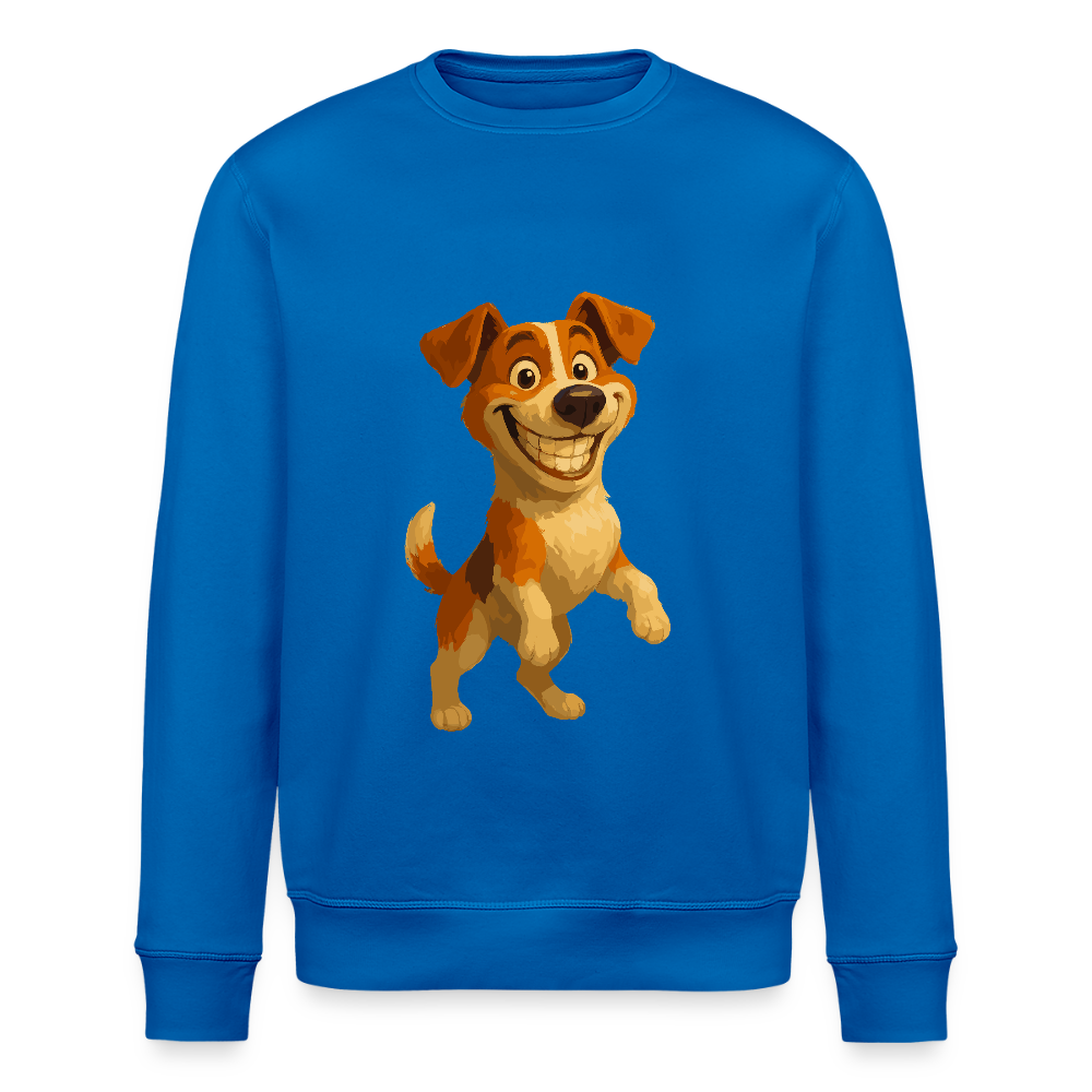 Jack Russell Terrier Sweatshirt breit grinsend – süßer Cartoon Hund, lustiges Motiv für Hundeliebhaber & Geschenkidee für Tierfreunde - Königsblau