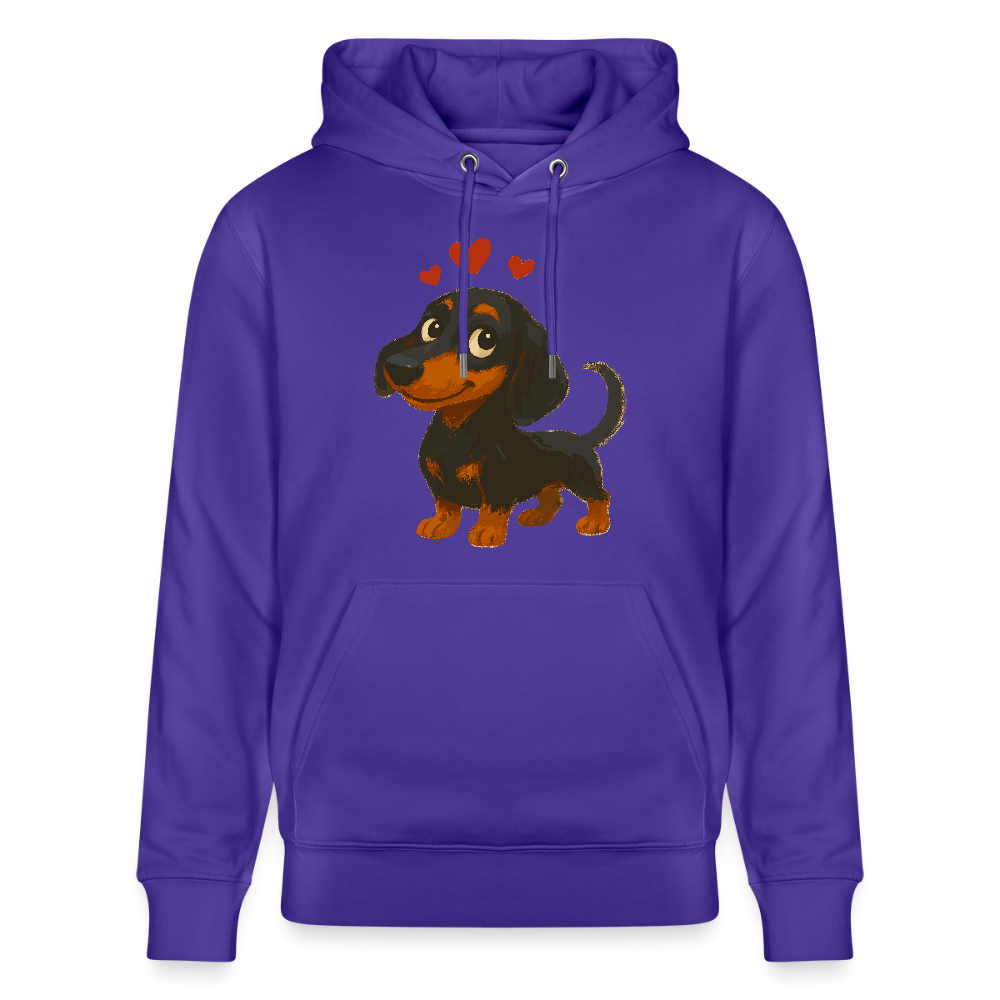 Dackel Hoodie – Verliebter Cartoon Dachshund | Süßer Hund Pullover Geschenk mit Herzen für Valentinstag & Hundefans - Purple Love