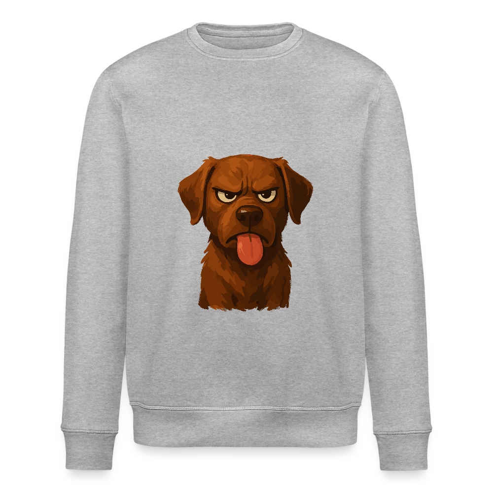 Labrador Sweatshirt – Frecher Cartoon Hund mit Zunge | Lustiges Geschenk für Hundefans und Hundebesitzer - Grau meliert
