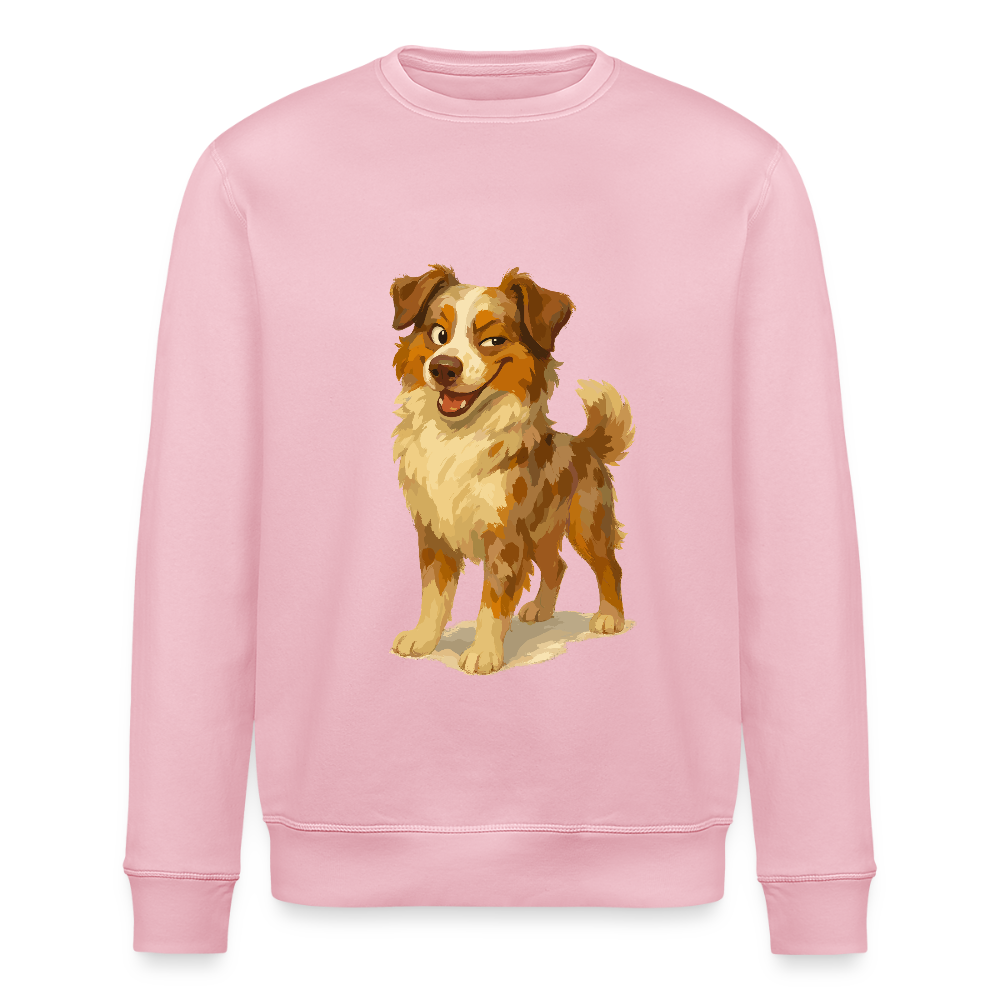 Australian Shepherd Sweatshirt Frecher Cartoon mit verschmitztem Grinsen – Humorvolles Hunde Motiv für Tierfreunde und Geschenkideen - Hellrosa