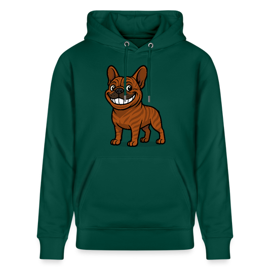 Französische Bulldogge Hoodie - Cartoon mit breitem Grinsen – Lustiges Hunde Motiv für Humor-Fans, Tierfreunde und Geschenkideen - Forest