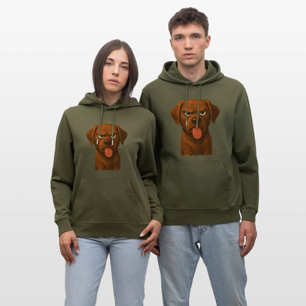 Labrador Hoddie – Frecher Cartoon Hund mit Zunge | Lustiges Geschenk für Hundefans und Hundebesitzer - Khaki Grün