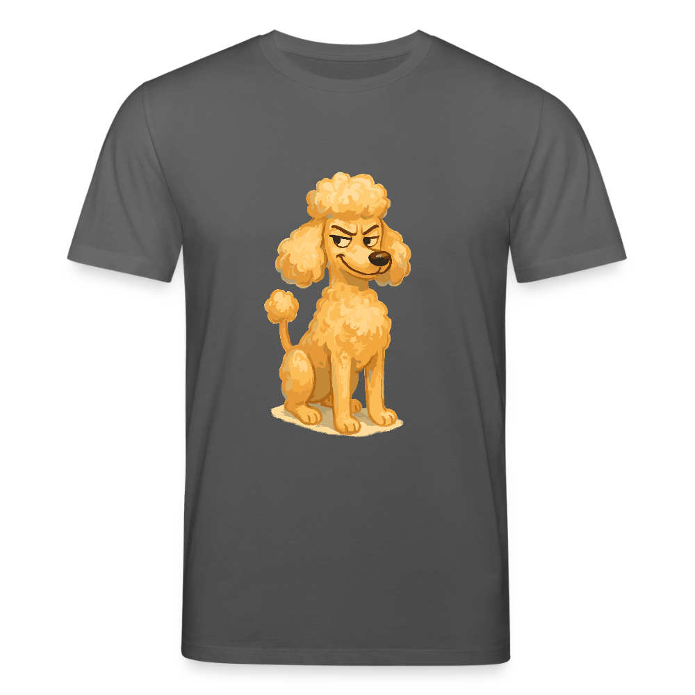 Frecher Pudel T-Shirt Cartoon im Malstil – Humorvolles Hundemotiv für Tierfreunde und Geschenkidee für Hundeliebhaber - Anthrazit