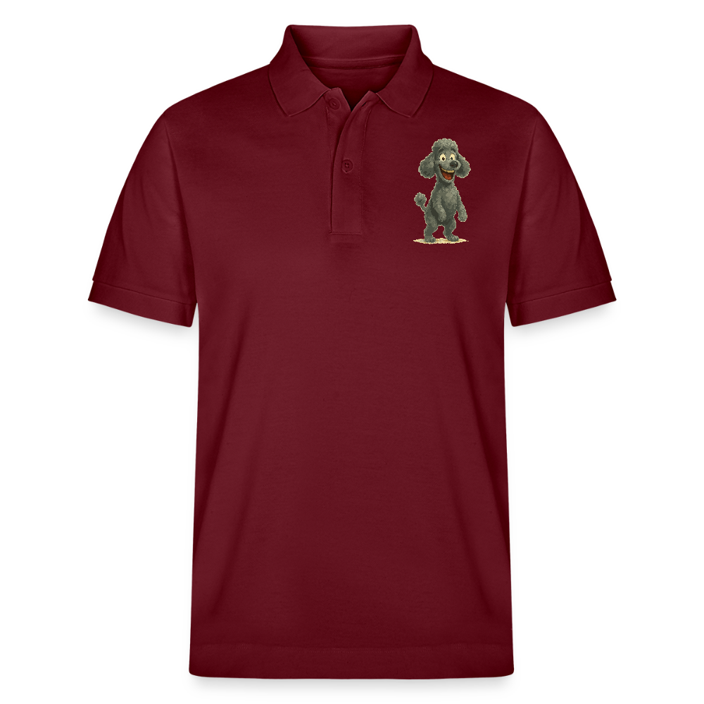 Pudel Poloshirt mit breitem Grinsen Lustiger Cartoon – Witziges Hunde Design für Pudel Fans und Hundeliebhaber - Burgunderrot