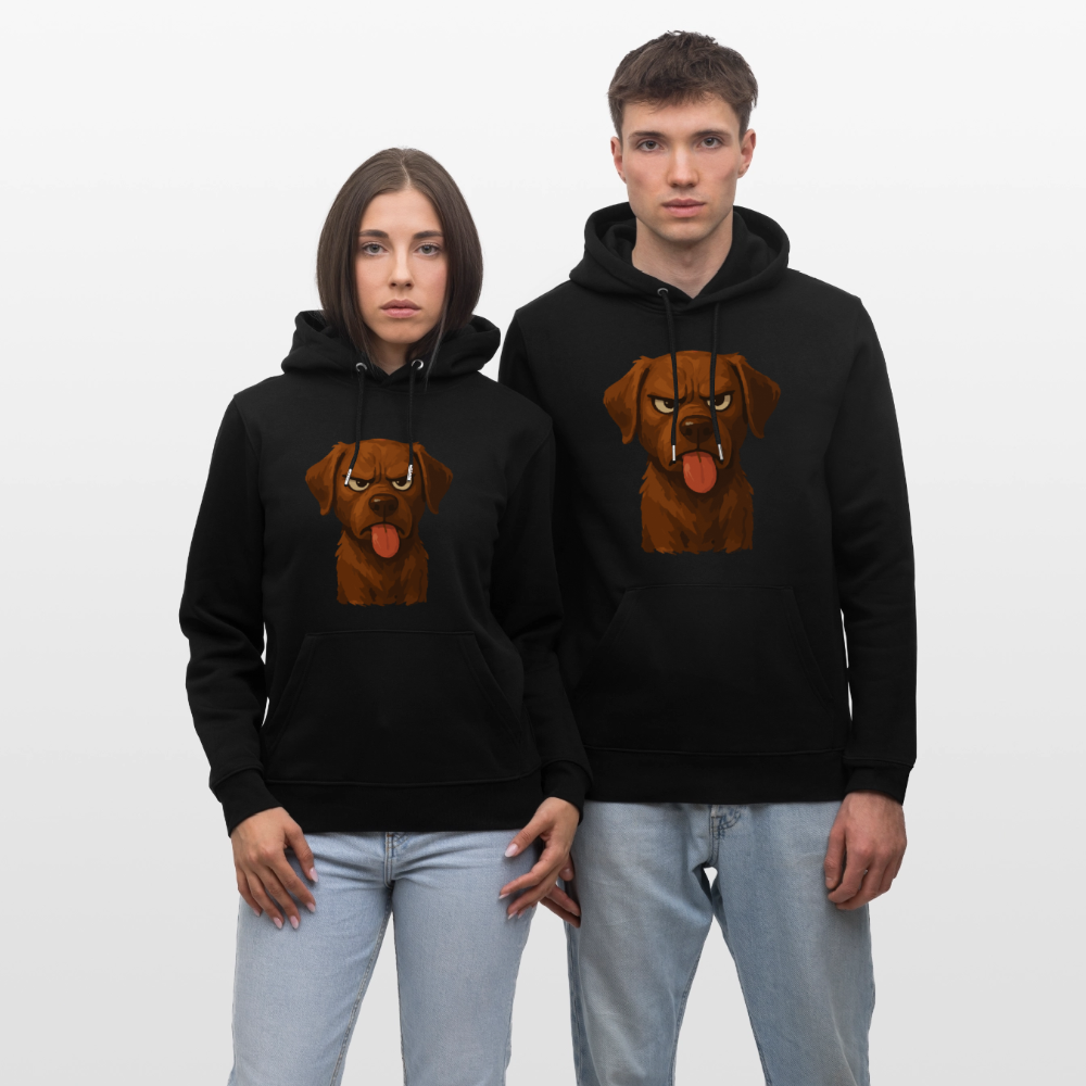 Labrador Hoddie – Frecher Cartoon Hund mit Zunge | Lustiges Geschenk für Hundefans und Hundebesitzer - Schwarz