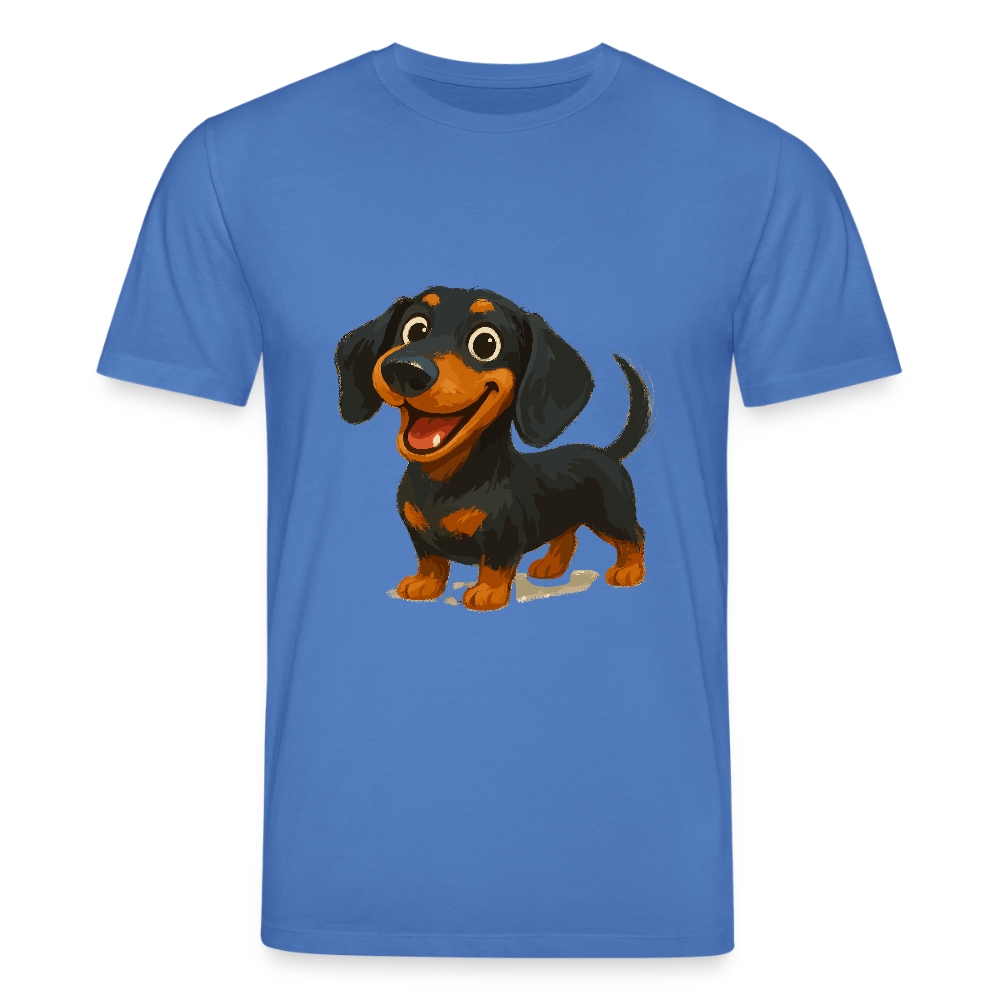 Dackel T-Shirt – Fröhlicher Cartoon Dachshund | Niedlicher Hund Pullover Geschenk für Hundefans - Achtsames Blau