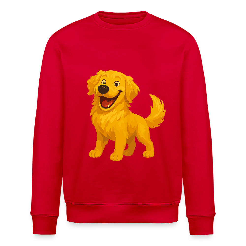 Golden Retriever Sweatshirt Fröhlicher Cartoon – lachendes Hundemotiv, süßes Geschenk für Hundeliebhaber und Tierfreunde - Rot