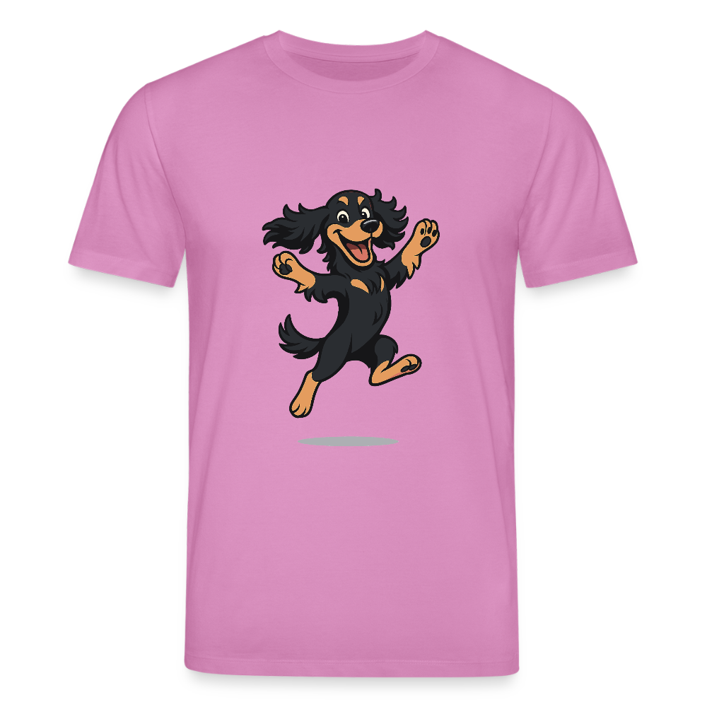 Cocker Spaniel T-Shirt - fröhlicher hüpfender Cartoon  – lustiges Hundemotiv voller Freude, Geschenkidee für Hundeliebhaber und Tierfreunde - Pink