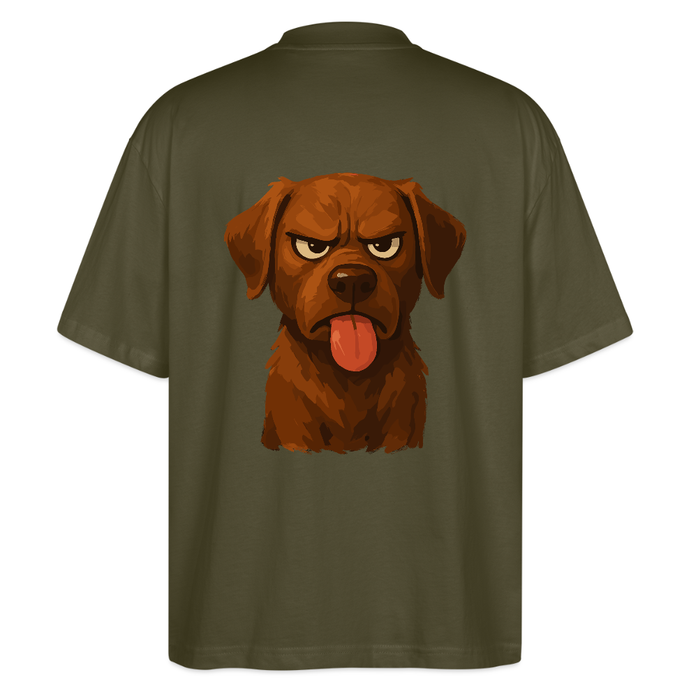 Labrador Oversized – Frecher Cartoon Hund mit Zunge | Lustiges Geschenk für Hundefans und Hundebesitzer - Khaki