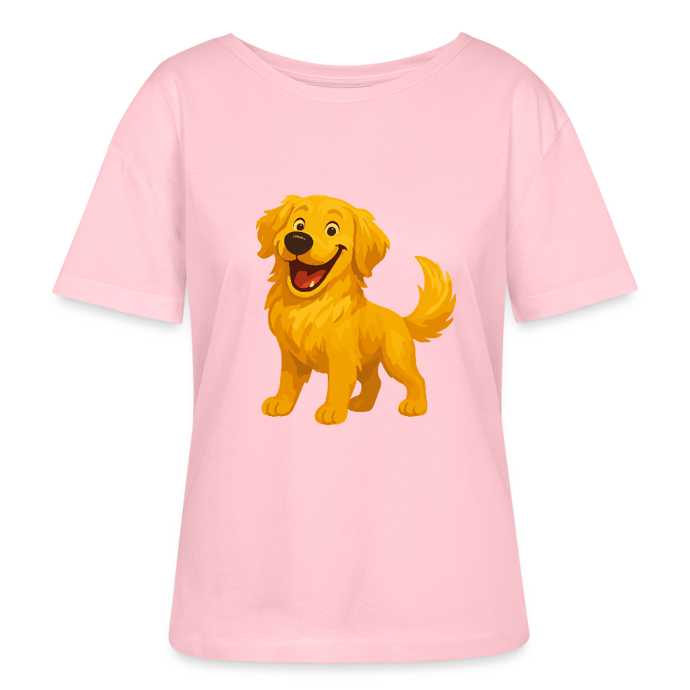 Golden Retriever Shirt Fröhlicher  Cartoon – lachendes Hundemotiv, süßes Geschenk für Hundeliebhaber und Tierfreunde - Hellrosa