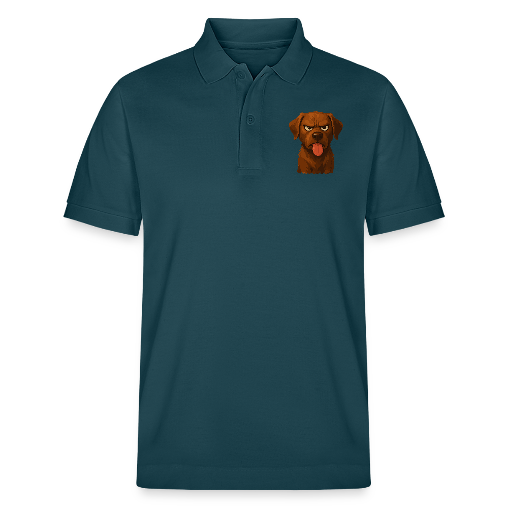 Labrador Poloshirt – Frecher Cartoon Hund mit Zunge | Lustiges Geschenk für Hundefans und Hundebesitzer - Dunkles Petrol