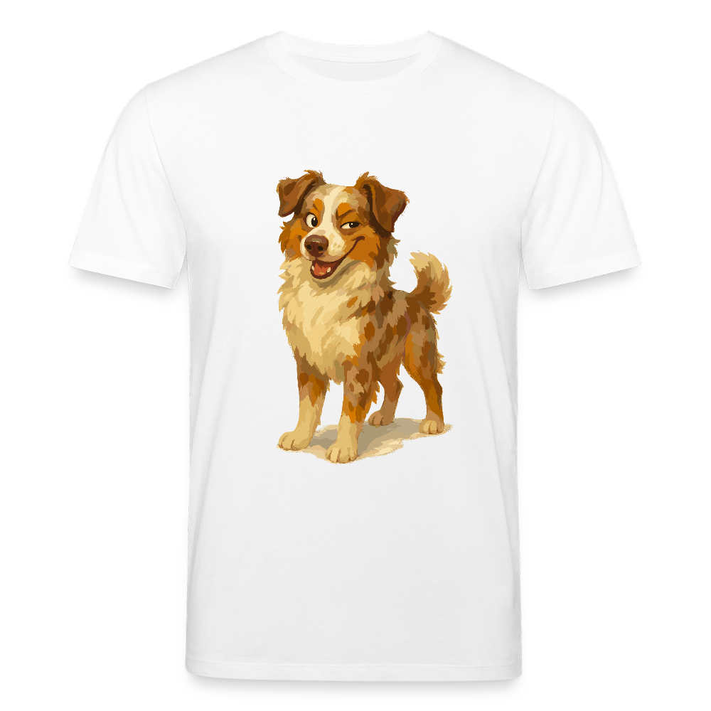 Australian Shepherd T-Shirt Frecher Cartoon mit verschmitztem Grinsen – Humorvolles Hunde Motiv für Tierfreunde und Geschenkideen - Weiß