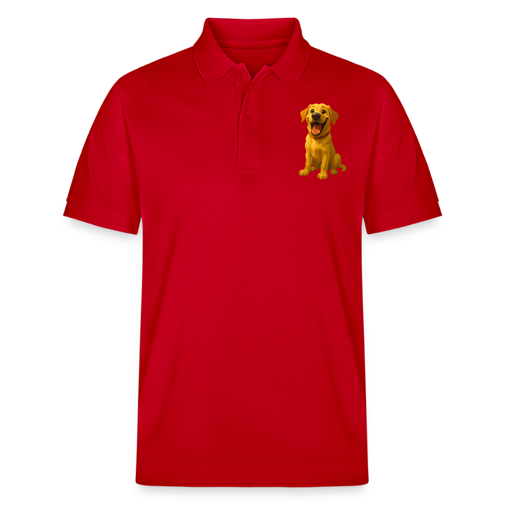 Labrador Poloshirt – Lachender Cartoon Hund | Lustiges Geschenk für Hundebesitzer, Labrador-Fans und Hundefreunde - Rot
