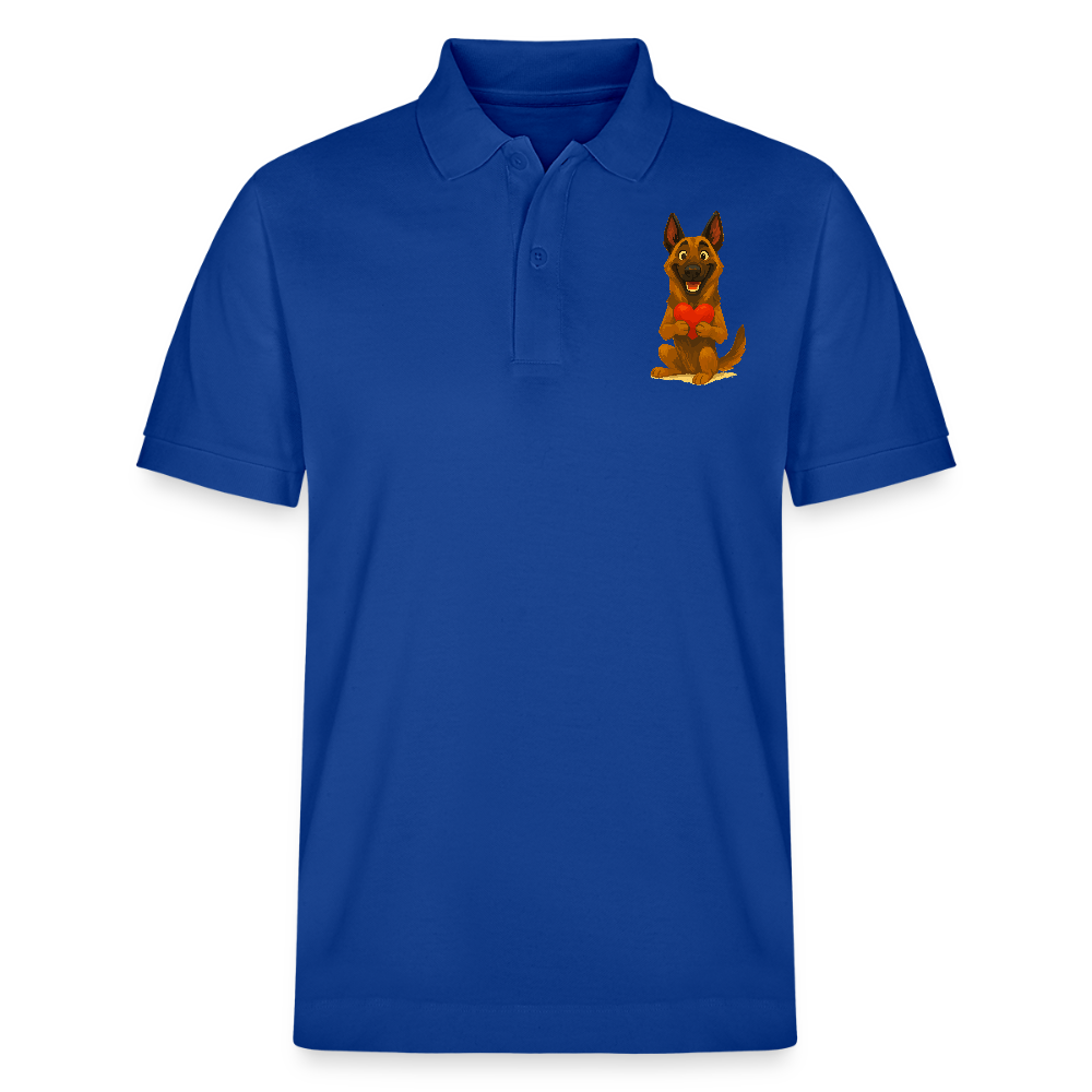 Malinois Poloshirt mit Herz Cartoon – liebevoller Belgischer Schäferhund als Hunde Motiv für Hundeliebhaber und Geschenkideen - Dunkelblau