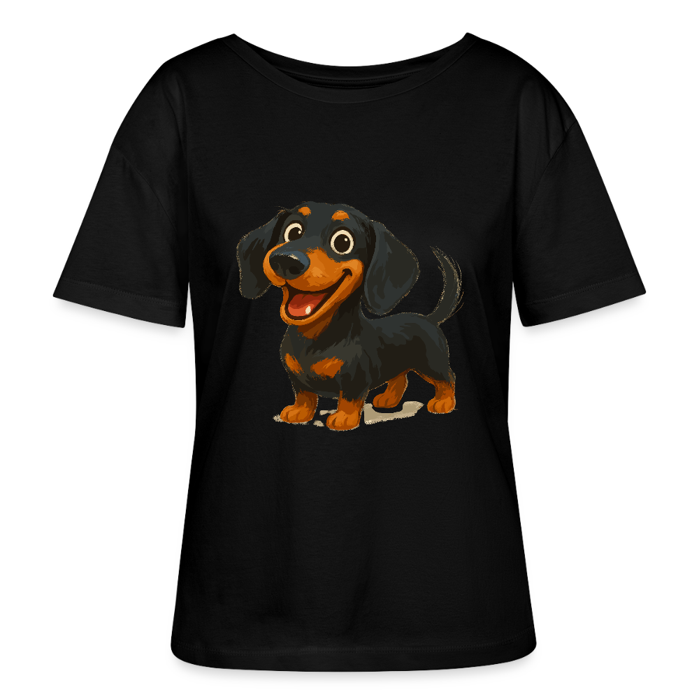 Dackel Shirt – Fröhlicher Cartoon Dachshund | Niedlicher Hund Pullover Geschenk für Hundefans - Schwarz