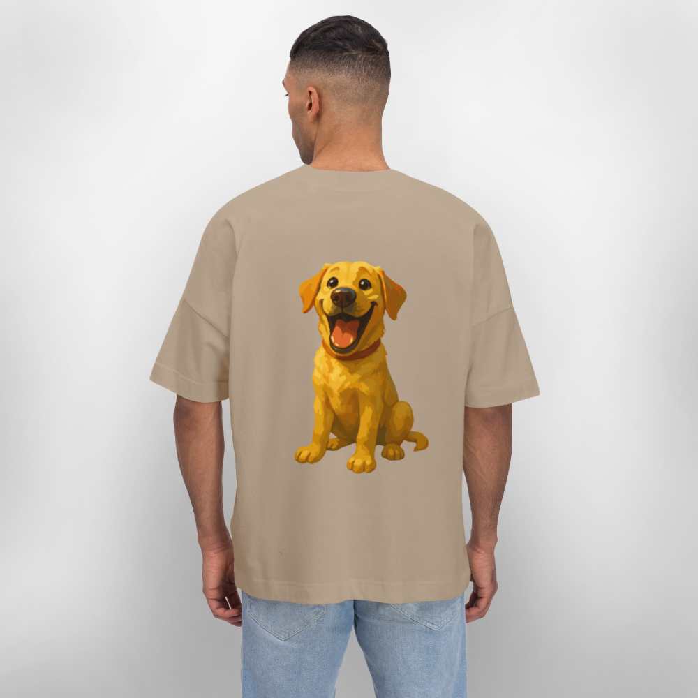 Labrador Oversized – Lachender Cartoon Hund | Lustiges Geschenk für Hundebesitzer, Labrador-Fans und Hundefreunde - Steingrau