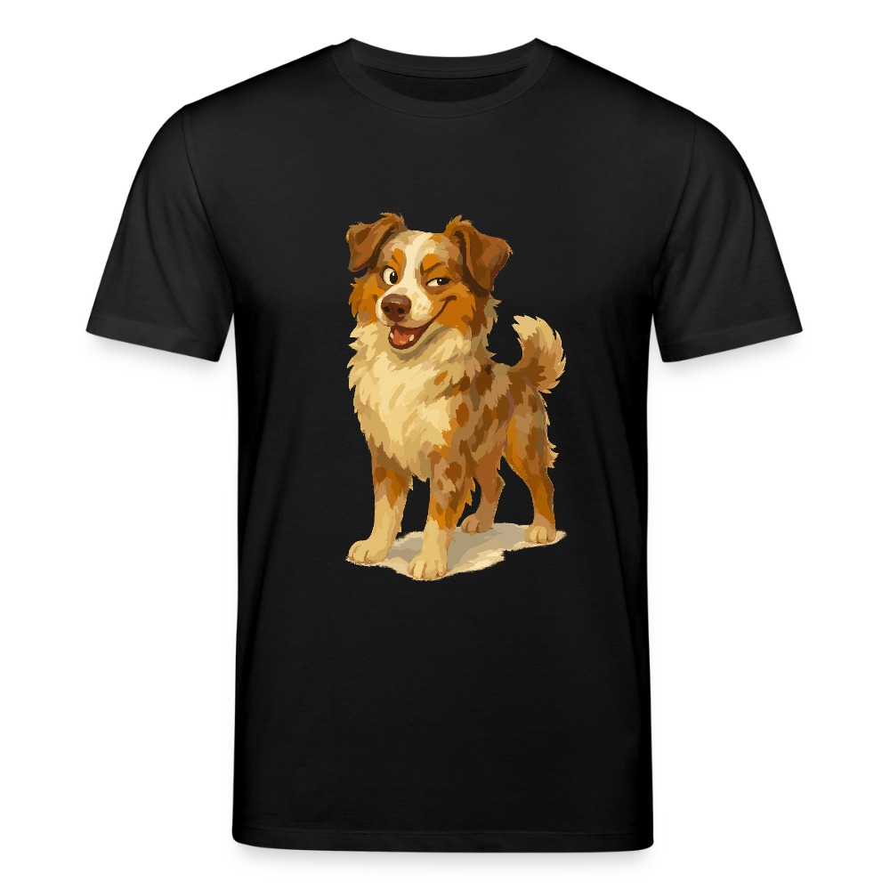 Australian Shepherd T-Shirt Frecher Cartoon mit verschmitztem Grinsen – Humorvolles Hunde Motiv für Tierfreunde und Geschenkideen - Schwarz