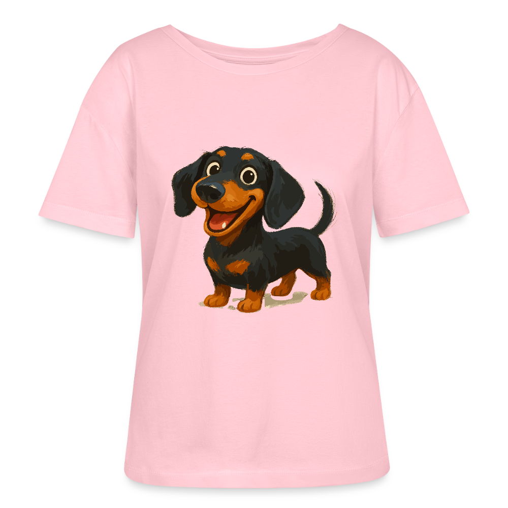 Dackel Shirt – Fröhlicher Cartoon Dachshund | Niedlicher Hund Pullover Geschenk für Hundefans - Hellrosa