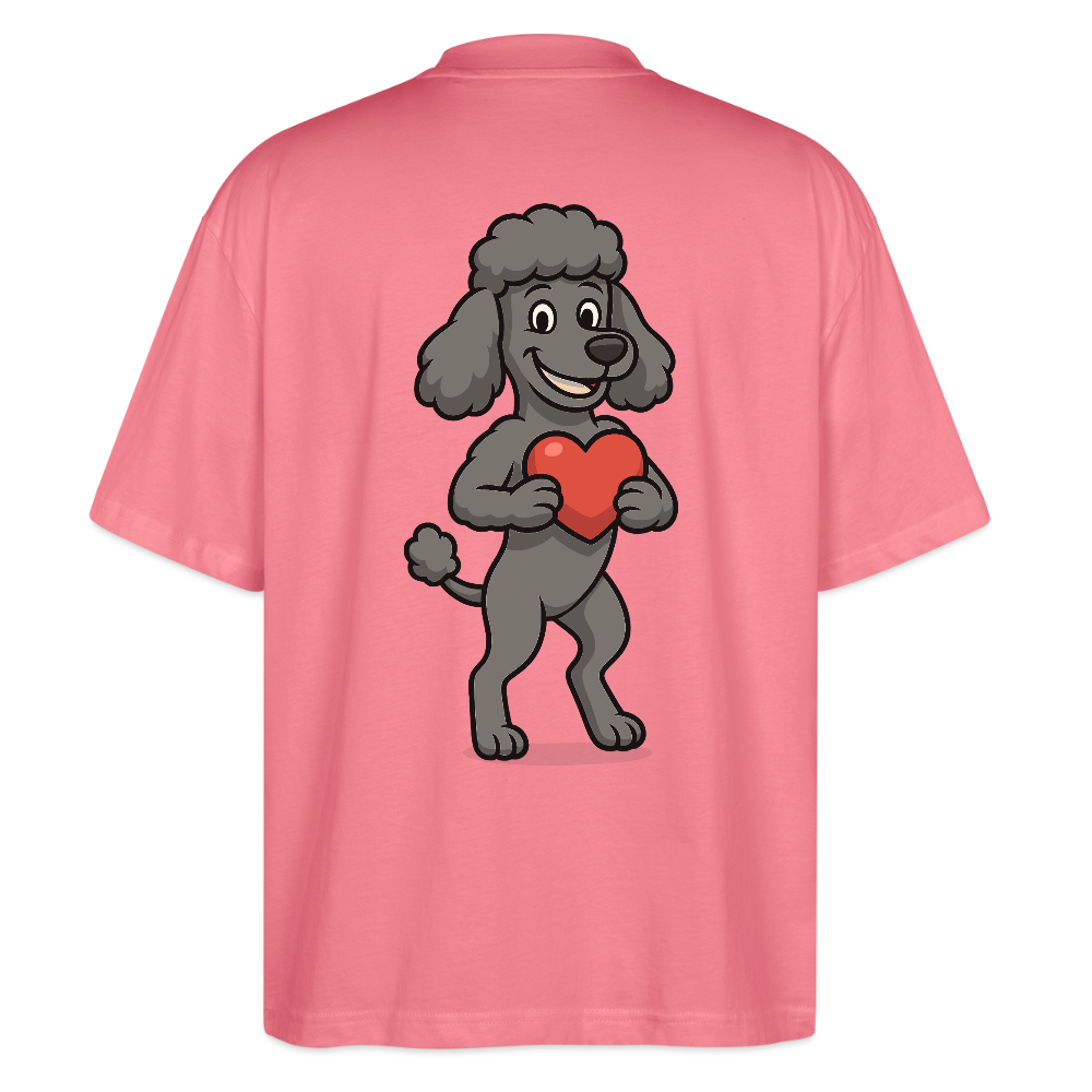 Pudel Oversized mit Herz Cartoon – Liebevolles Hunde Motiv für Valentinstag, Geschenke und Hundeliebhaber - Pink