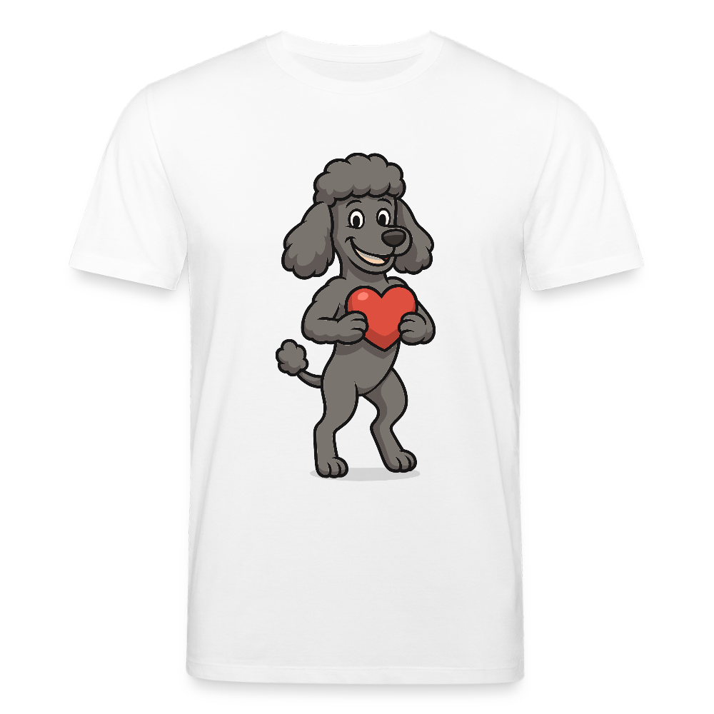 Pudel T- Shirt mit Herz Cartoon – Liebevolles Hunde Motiv für Valentinstag, Geschenke und Hundeliebhaber - Weiß