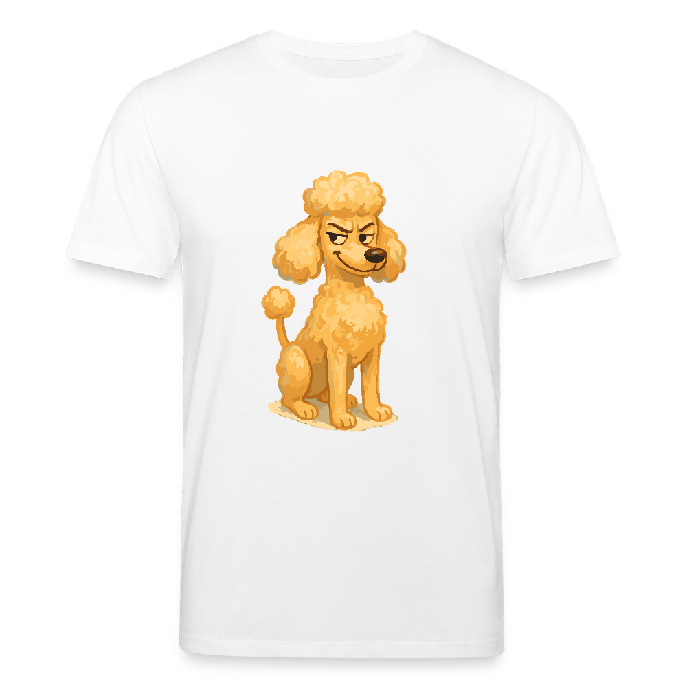 Frecher Pudel T-Shirt Cartoon im Malstil – Humorvolles Hundemotiv für Tierfreunde und Geschenkidee für Hundeliebhaber - Weiß
