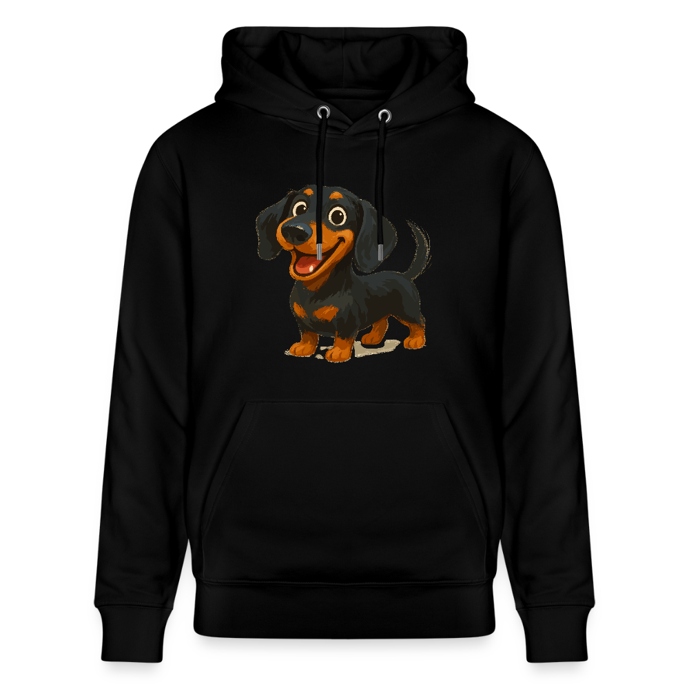 Dackel Hoodie – Fröhlicher Cartoon Dachshund | Niedlicher Hund Pullover Geschenk für Hundefans - Schwarz