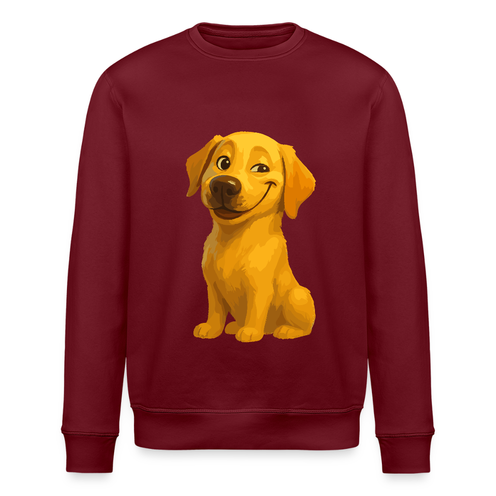 Labrador Sweatshirt – Grinsender Cartoon Hund | Lustiges Geschenk für Hundebesitzer, Hundefans und Labrador-Liebhaber - Burgunderrot