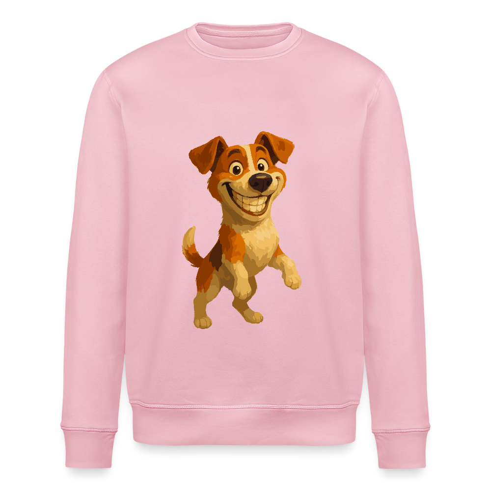Jack Russell Terrier Sweatshirt breit grinsend – süßer Cartoon Hund, lustiges Motiv für Hundeliebhaber & Geschenkidee für Tierfreunde - Hellrosa
