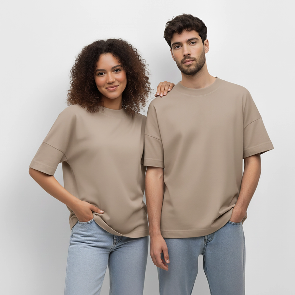 Dackel Oversized – Verliebter Cartoon Dachshund | Süßer Hund Pullover Geschenk mit Herzen für Valentinstag & Hundefans - Steingrau