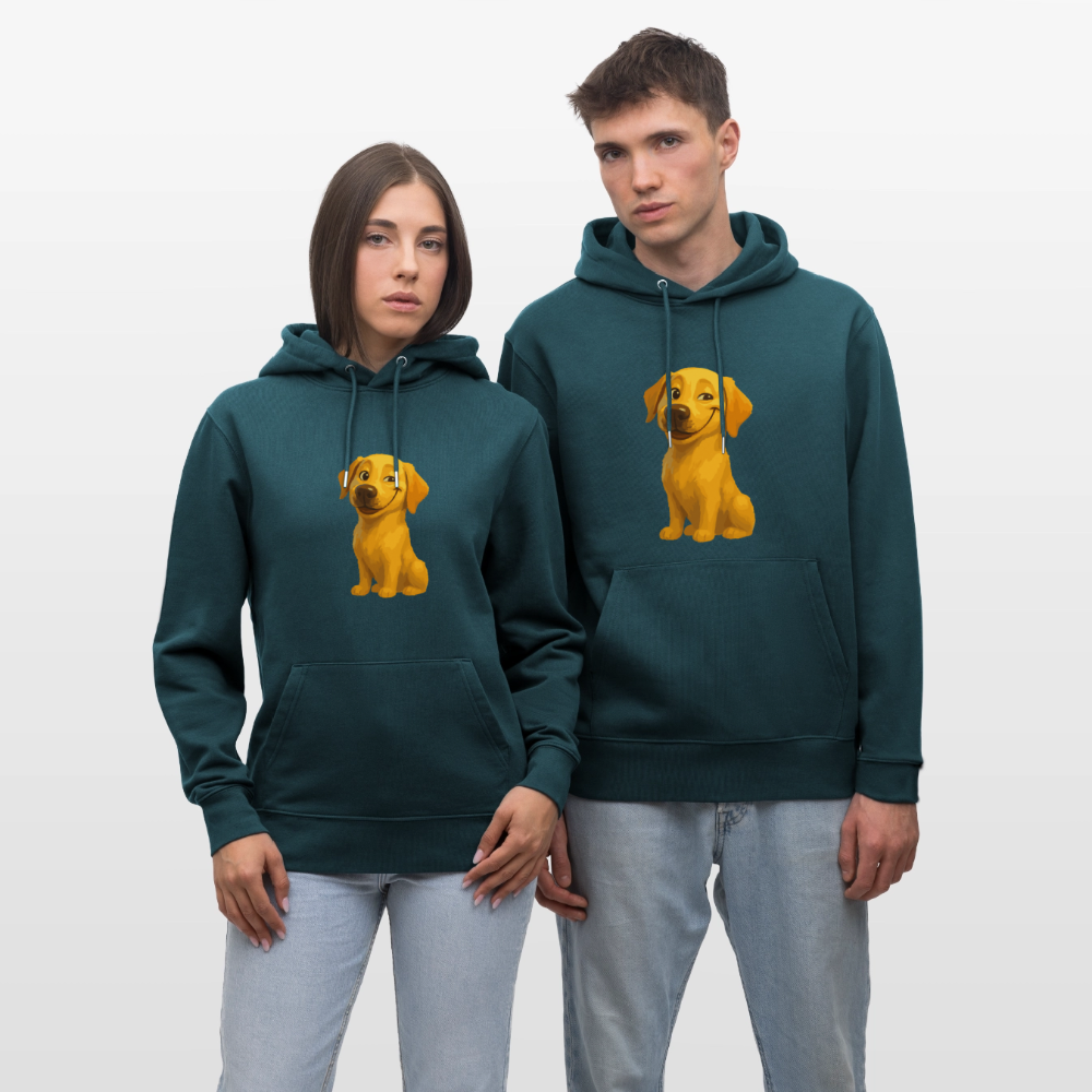 Labrador Hoodie – Grinsender Cartoon Hund | Lustiges Geschenk für Hundebesitzer, Hundefans und Labrador-Liebhaber - Dunkles Petrol
