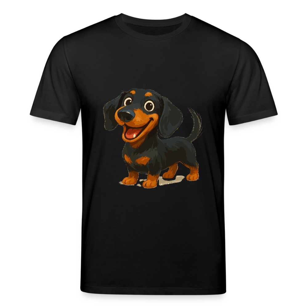Dackel T-Shirt – Fröhlicher Cartoon Dachshund | Niedlicher Hund Pullover Geschenk für Hundefans - Schwarz