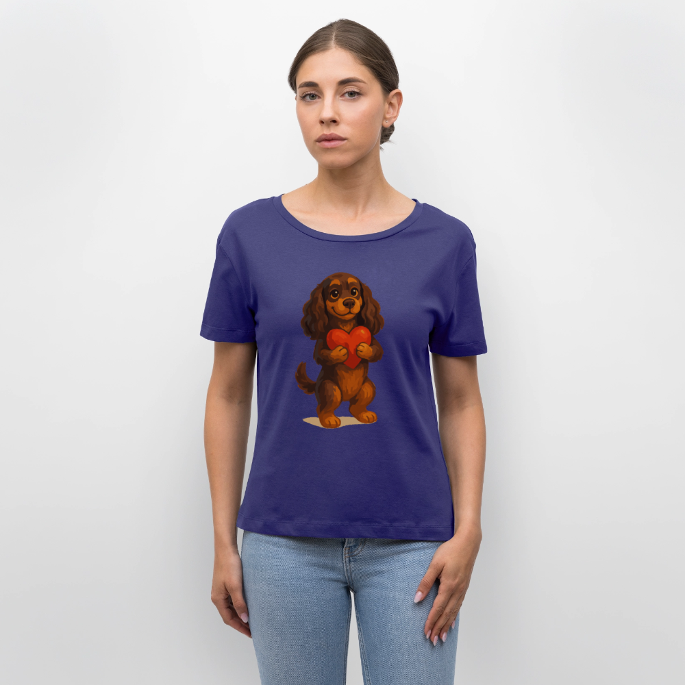 Cocker Spaniel Shirt mit Herz – Süßer Cartoon Hund, perfektes Motiv für Valentinstag und Hundeliebhaber - Dämmerung