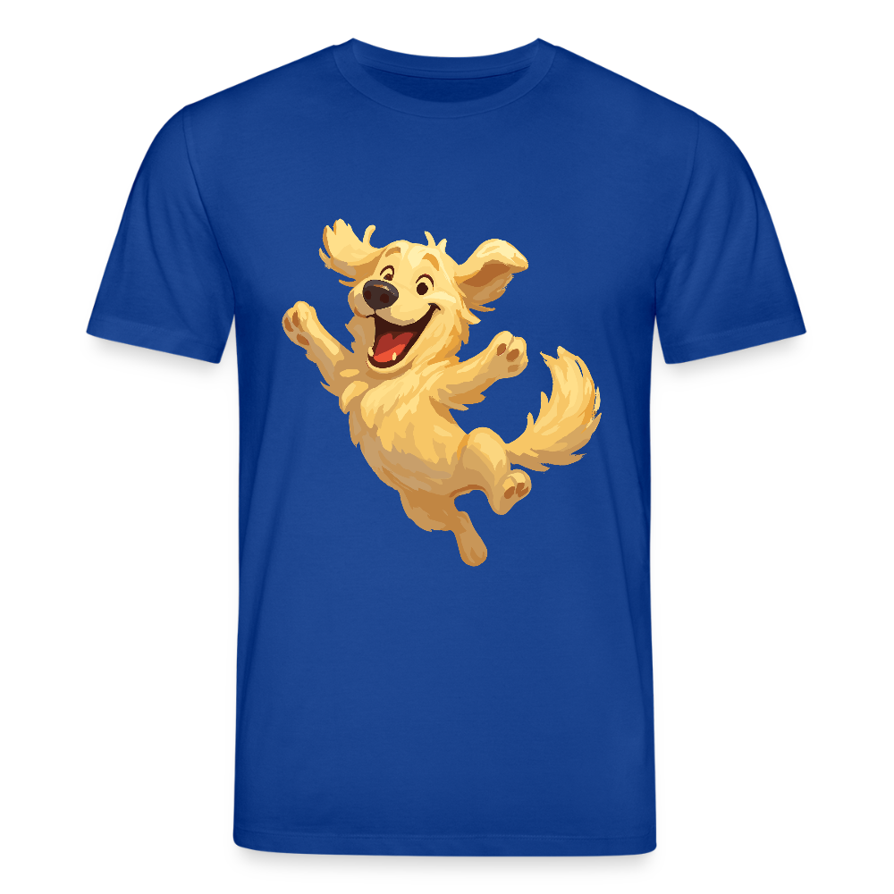 Golden Retriever T-Shirt Springender Cartoon – fröhliches Hundemotiv, perfektes Geschenk für Hundeliebhaber und Tierfreunde - Dunkelblau